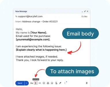 Screenshot showing email body